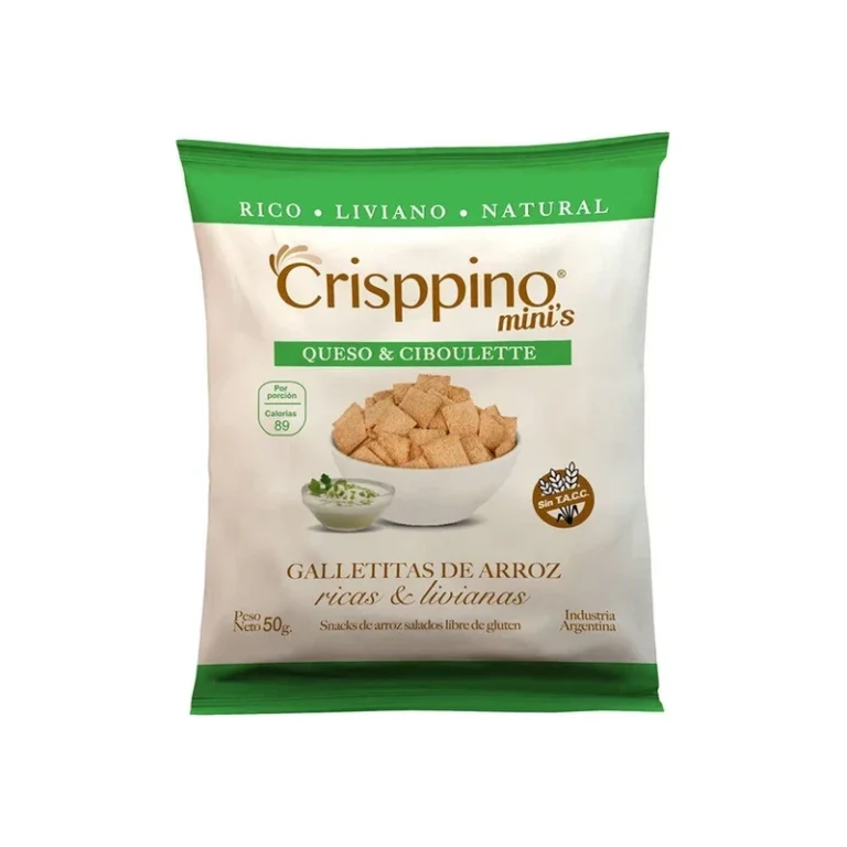 Galletitas de Arroz Sabor Crema y Ciboulette x 50g - Crisppino
