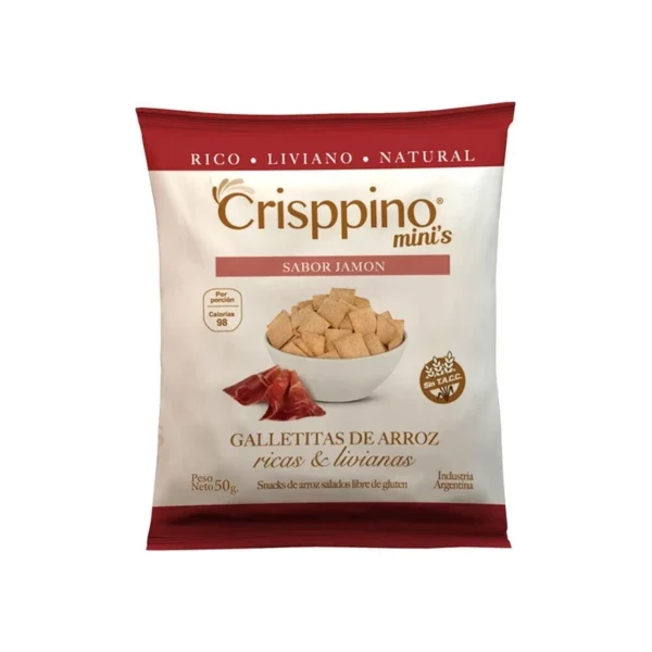 Galletitas de Arroz Sabor Jamon x 50g - Crisppino