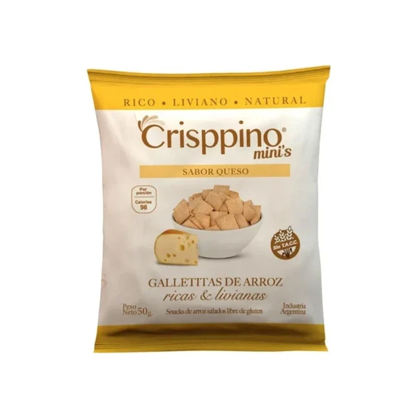 Galletitas de Arroz Sabor Queso x 50g - Crisppino