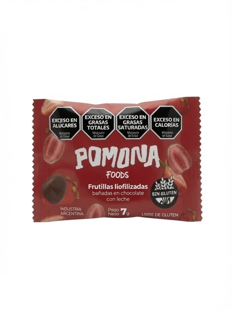 Bombón de frutilla liofilizada con chocolate con leche x 7 g - Pomona