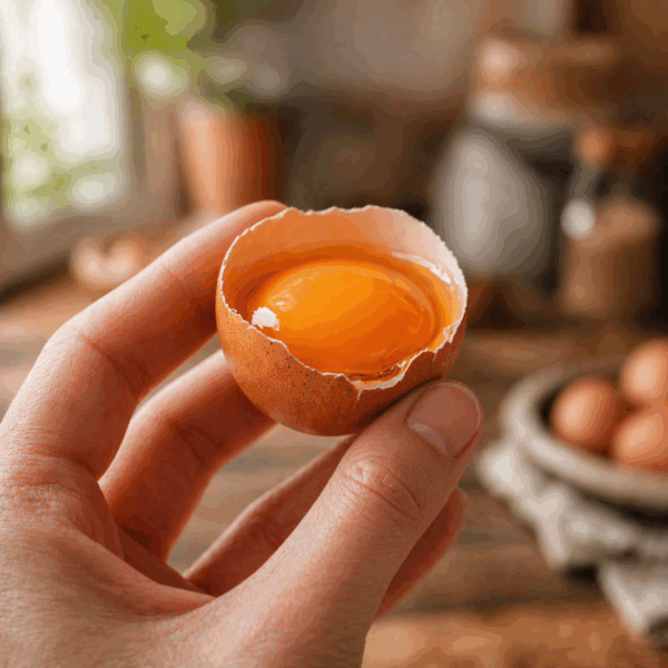 yema de huevo de gallina pastoril