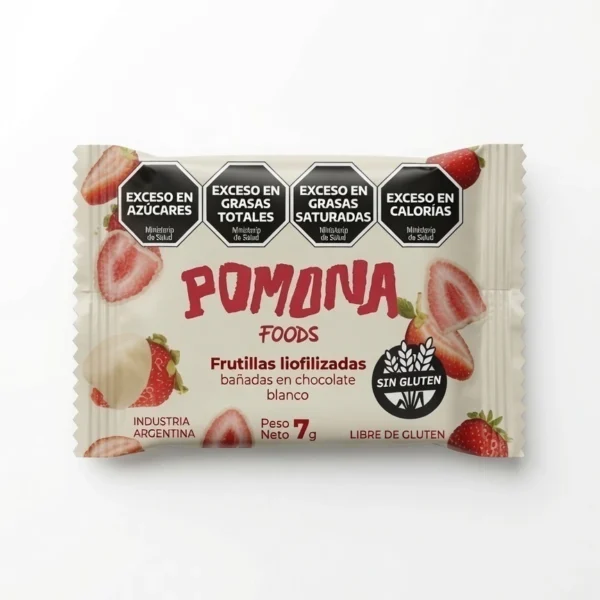 Bombón de frutilla liofilizada con chocolate blanco x 7 g - Pomona