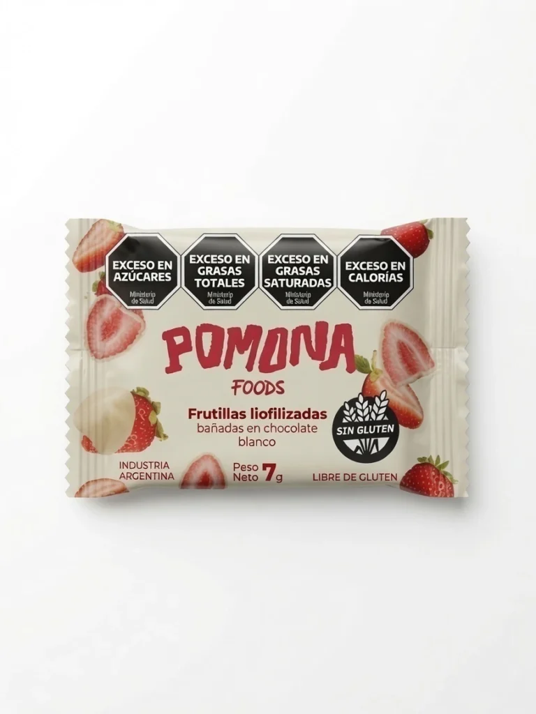 Bombón de frutilla liofilizada con chocolate blanco x 7 g - Pomona